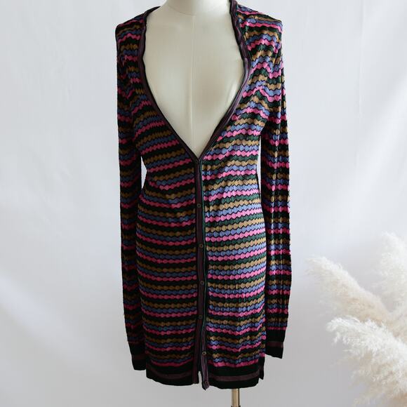 ZARA Knit Stripe button-down cardigan size M - Picture 1 of 4